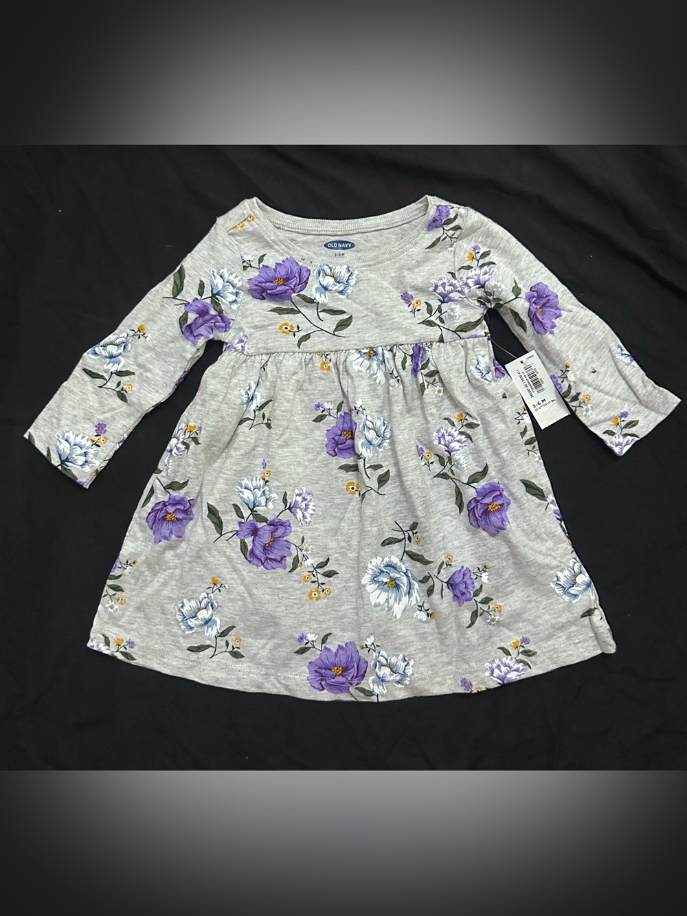 🌸 NWT Old Navy Floral Long Sleeve Dress Baby Girl 3-6M